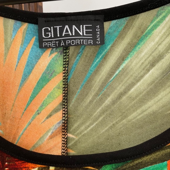 Gitane made in Canada, hawaïien print, tunic/dress, size medium, mini length - Picture 3 of 9